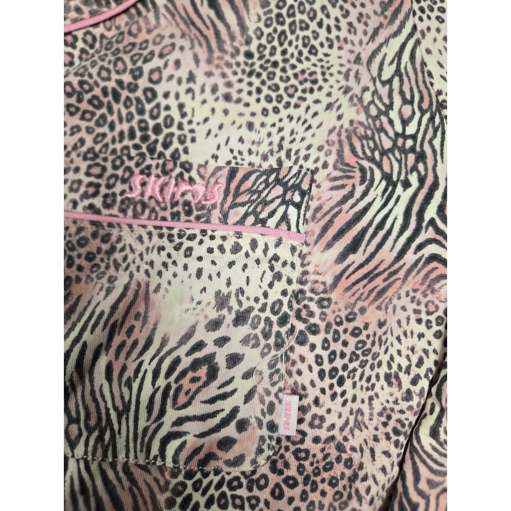 Skims Sleep Long Sleep Set Bloom Modal Cotton Animal Pink Leopard Zebra S NEW - Picture 8 of 11
